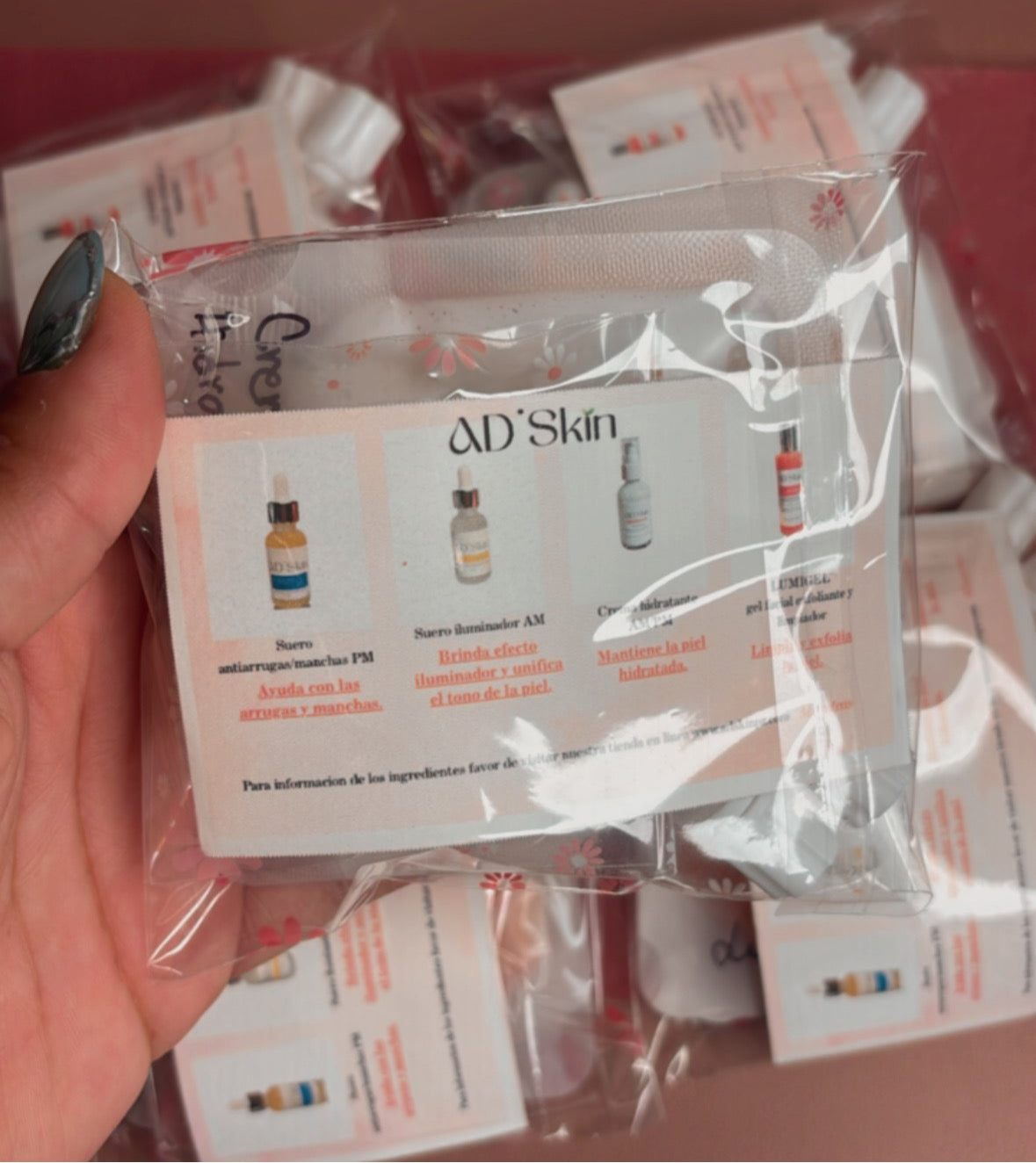Bolsita con muestras de productos